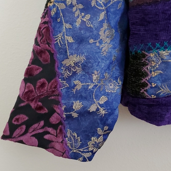 Julia Ku Tapestry Patchwork Embroidered Jacket XL - Picture 6 of 16